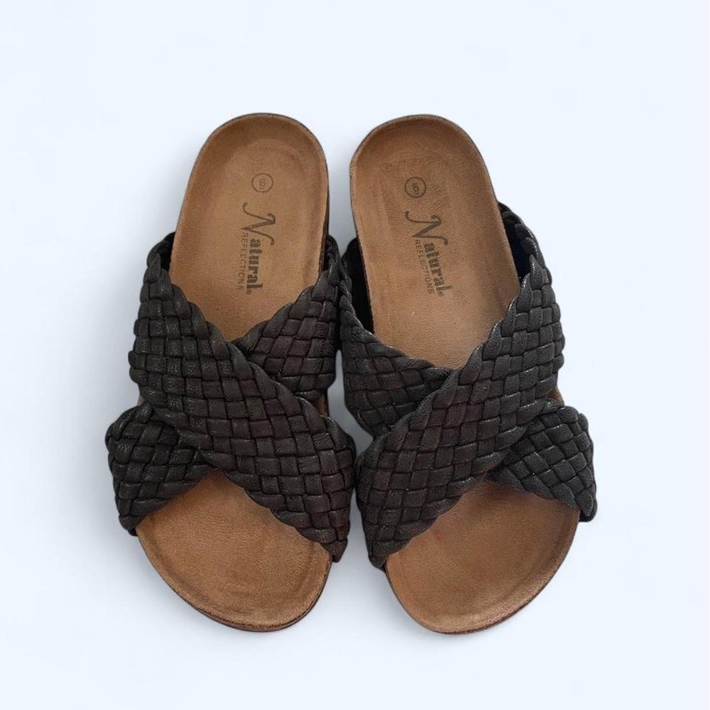 Black cross braided sandals size 6 by Natural Reflection